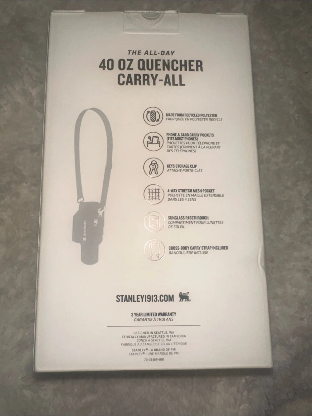 NEW IN BOX STANLEYS 40 oz Quencher Carry-All Crossbody Strap - Mint Green color - Picture 2 of 3